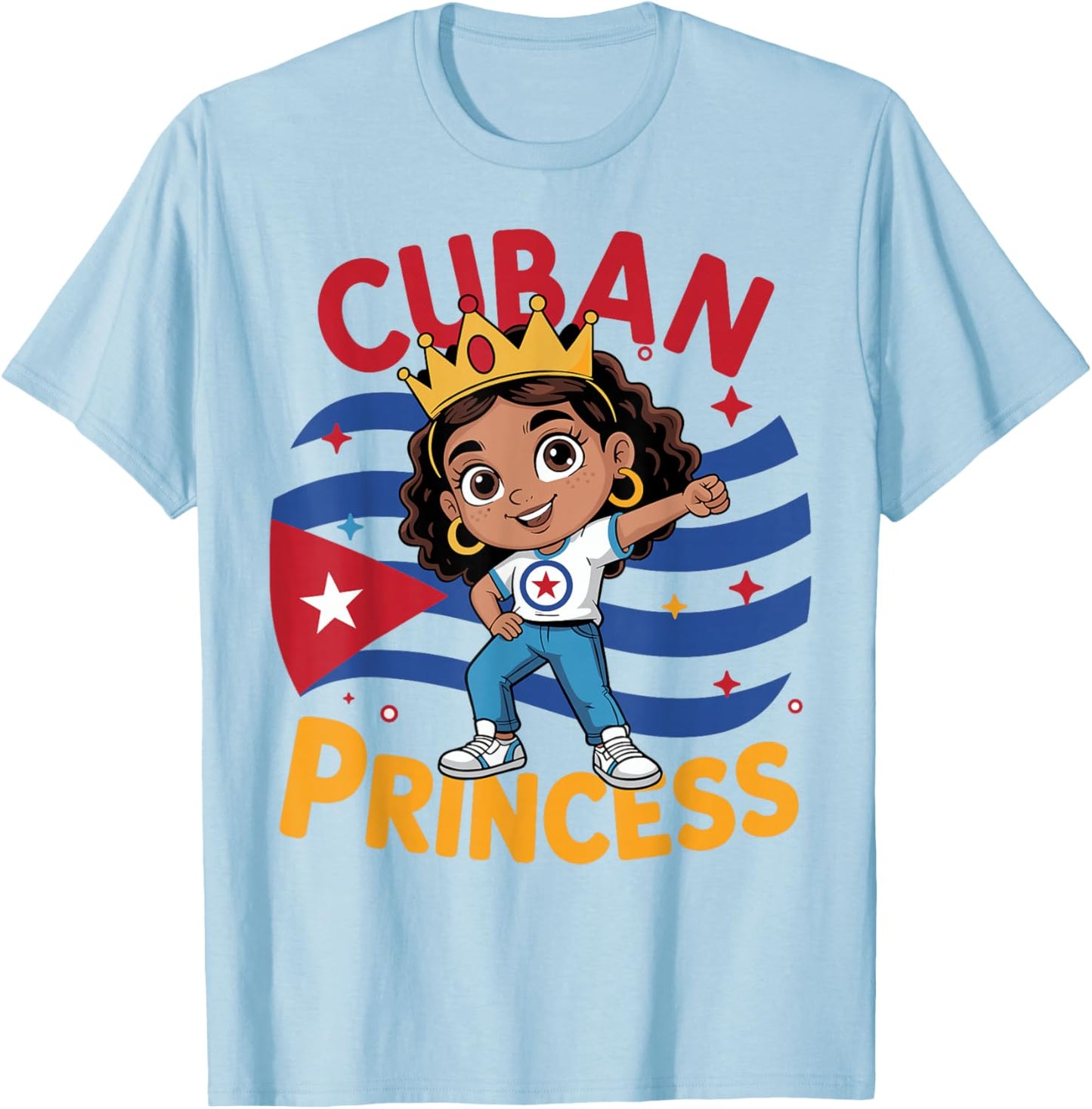 Cuban Girl Cuba Flag Hispanic Heritage Month Women T-Shirt - T-Shirt | Light Blue