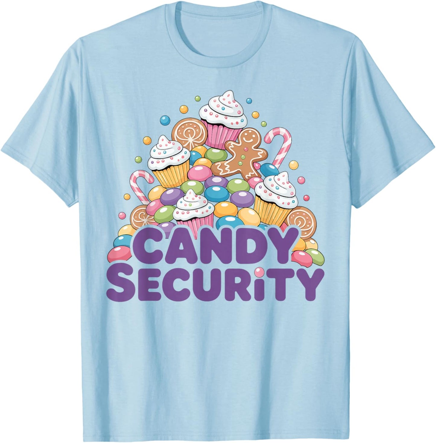 Candy Security Funny Christmas for Dessert and Holiday Lover T-Shirt - T-Shirt | Light Blue