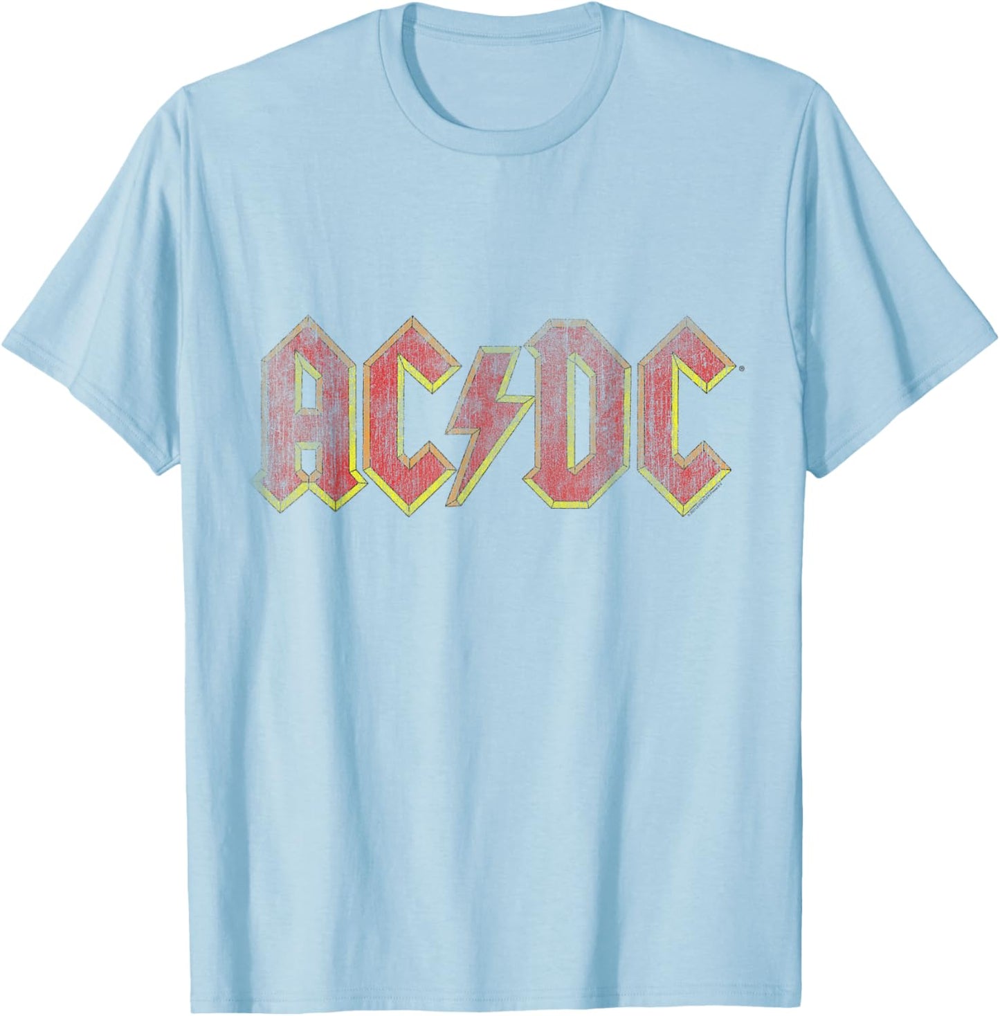 Official AC/DC Vintage Logo for Rock Fans T-Shirt - T-Shirt | Light Blue