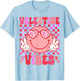 Preppy Valentine Vibes Girl Happy Valentines Day T-Shirt - T-Shirt | Light Blue