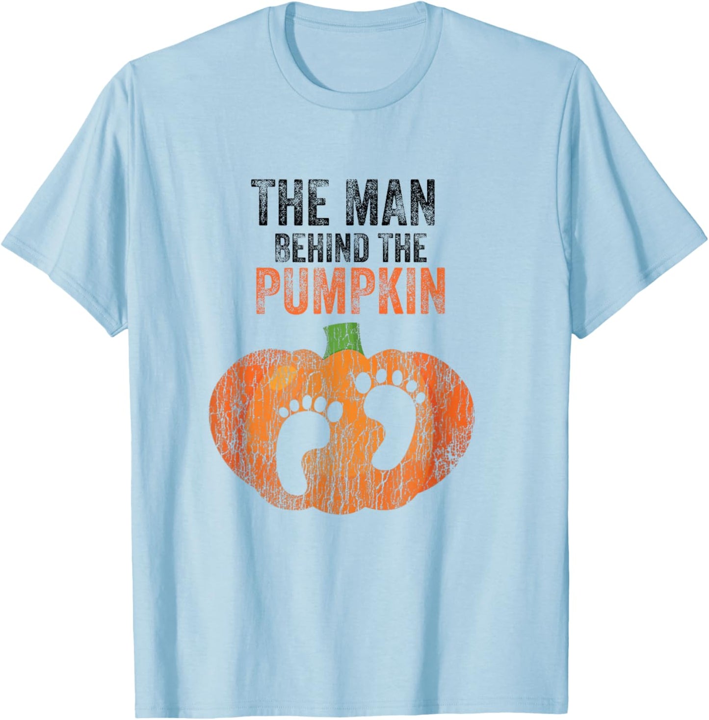 Man Behind The Pumpkin Halloween Costume Fun T-Shirt - T-Shirt | Light Blue
