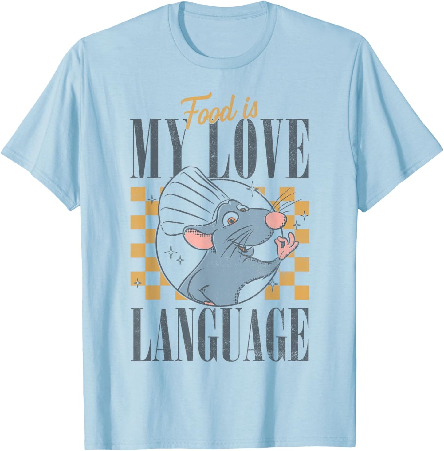 Disney Pixar Ratatouille Food is My Love Language Remy T-Shirt - T-Shirt | Light Blue