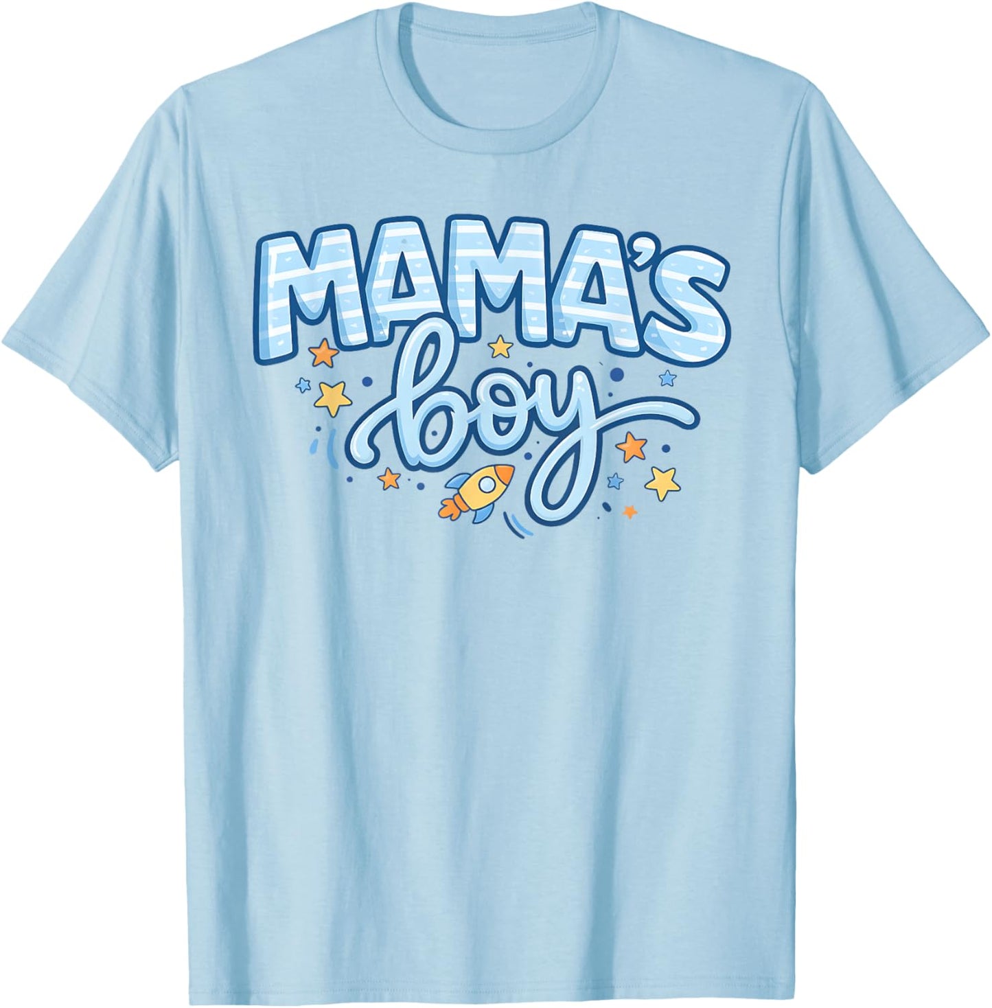 Cute Mama's Boy Checkered Toddler Kids Mother's Day T-Shirt - T-Shirt | Light Blue