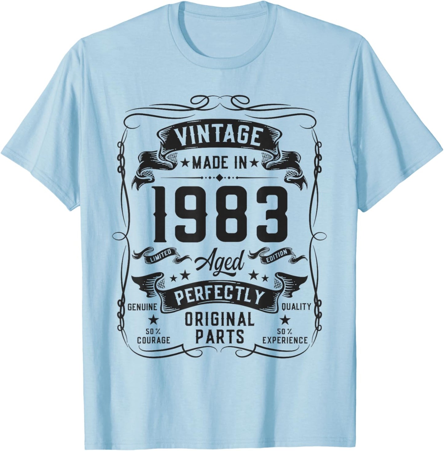 Vintage 1983 43yr 43rd Birthday Gifts 43 Years Old T-Shirt - T-Shirt | Light Blue