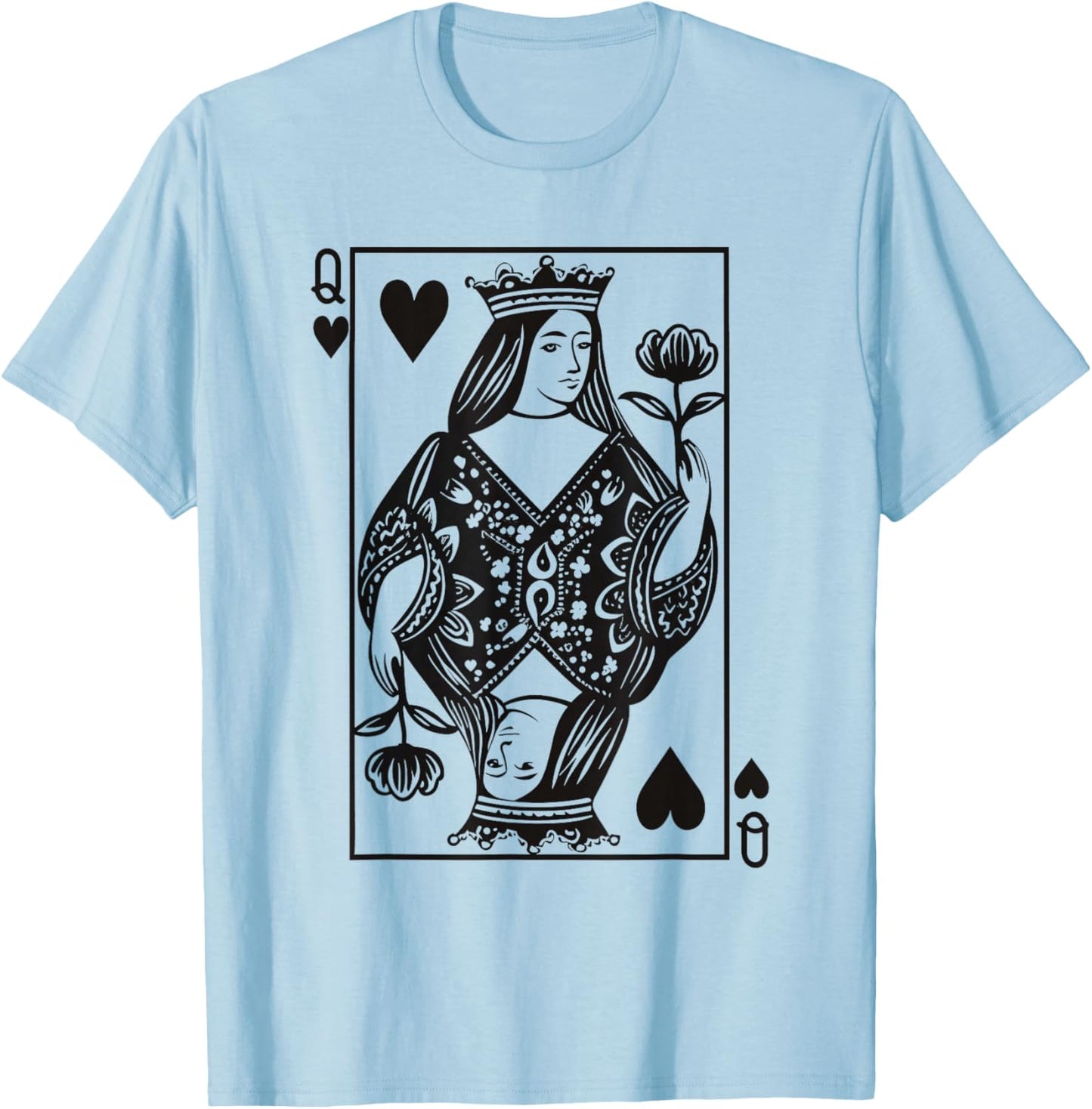 Queen of Hearts Girl Valentine Toddler Girls Valentine's Day T-Shirt - T-Shirt | Light Blue