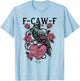 F-Caw-F Gothic Crow Valentine Heart Rose T-Shirt - T-Shirt | Light Blue