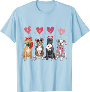 Valentine Dogs Love Cute Pitbull Dog Meme Lovers Gift XOXO T-Shirt - T-Shirt | Light Blue