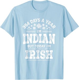 Funny Indian Irish Shamrock St. Patrick's Day T-Shirt - T-Shirt | Light Blue