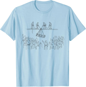 Jesus Healing Paralyzed Man Christian Faith Based Religious T-Shirt - T-Shirt | Light Blue