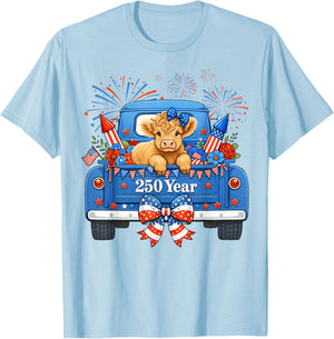 USA 250th Birthday 1776 2026 Women Adult 4th of July T-Shirt - T-Shirt | Light Blue