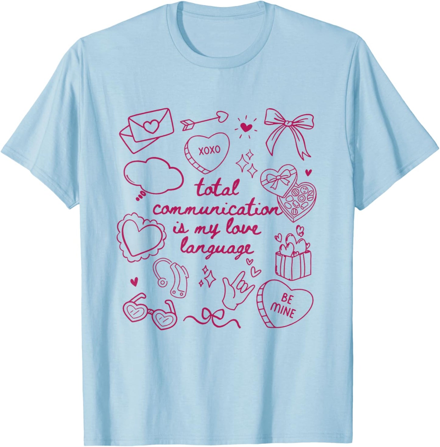 Women Speech Language Pathologist SLP SLPA Valentine T-Shirt - T-Shirt | Light Blue
