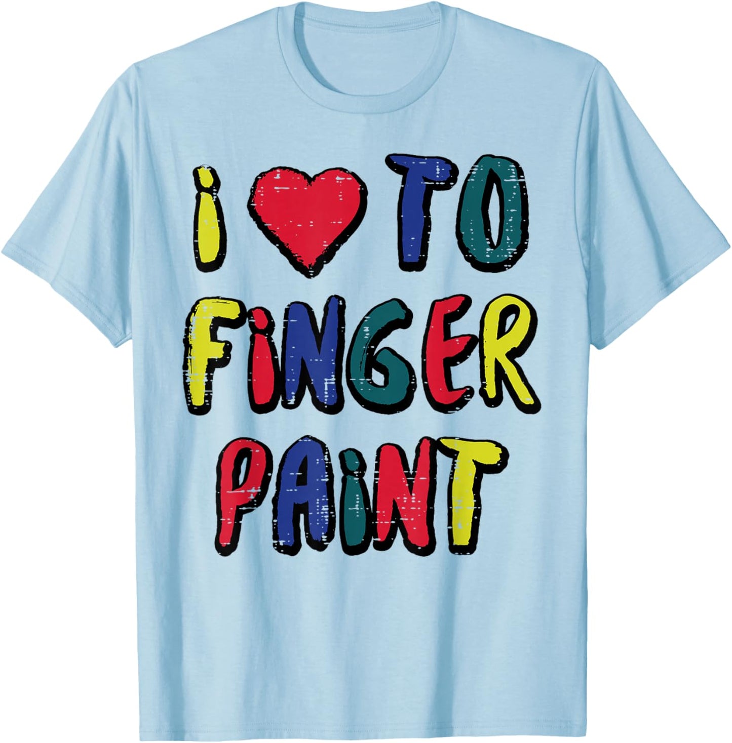 Valentines Day I Love to Finger Paint Matching Couples Men T-Shirt - T-Shirt | Light Blue
