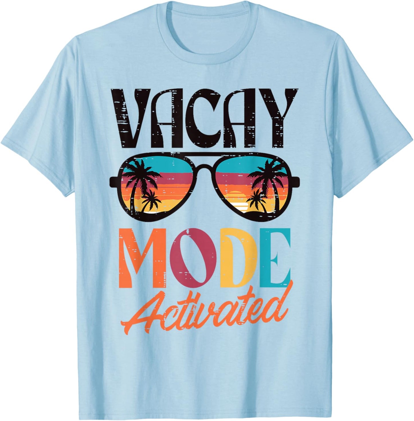 Vacation Vacay Mode Activated Palm Tree Summer Women Men Kid T-Shirt - T-Shirt | Light Blue