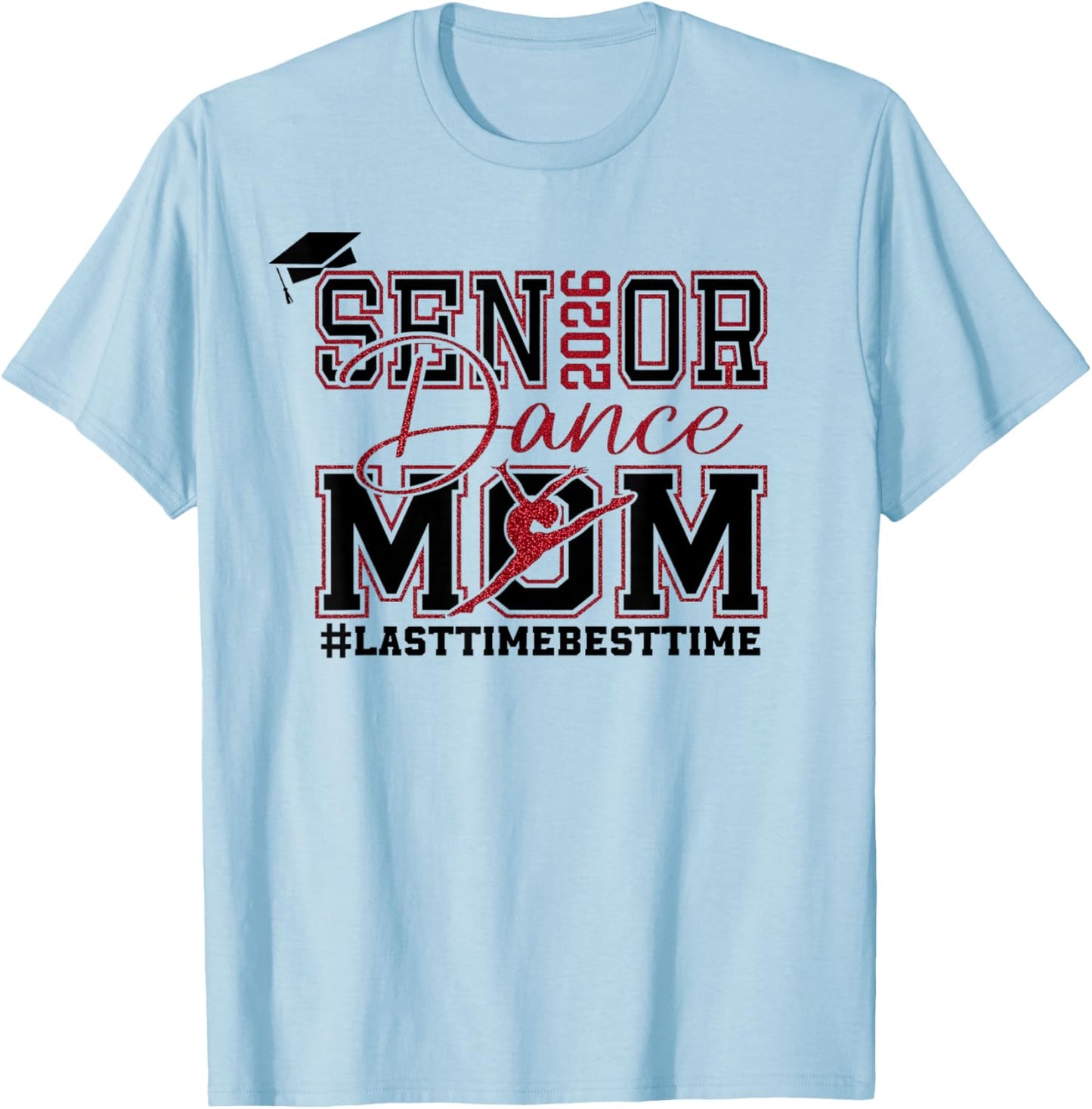 Retro Dance Senior Mom 2026 Dancing Senior Mom Class of 2026 T-Shirt - T-Shirt | Light Blue