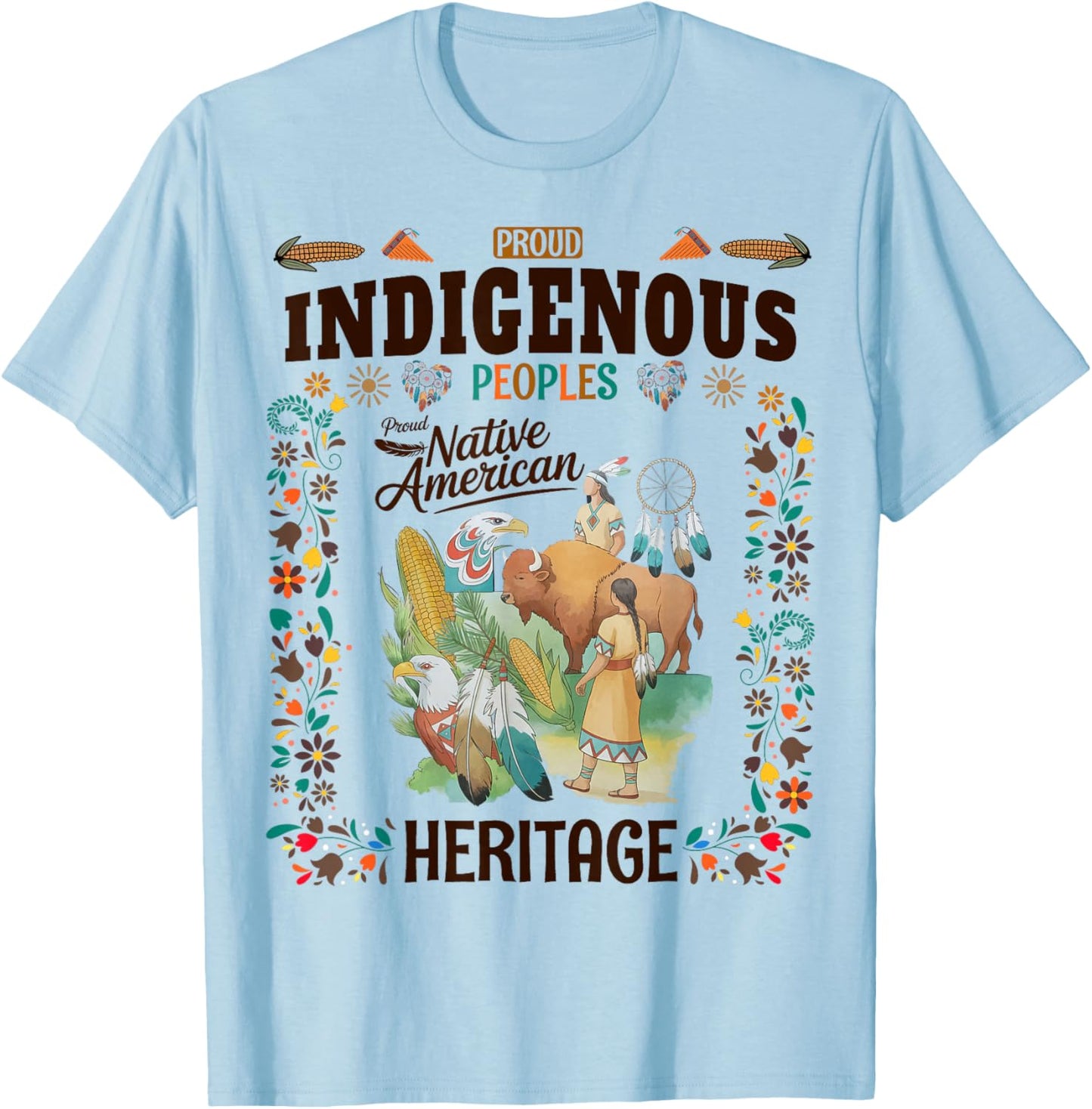 Indigenous Peoples Women Idea Native American Heritage Month T-Shirt - T-Shirt | Light Blue