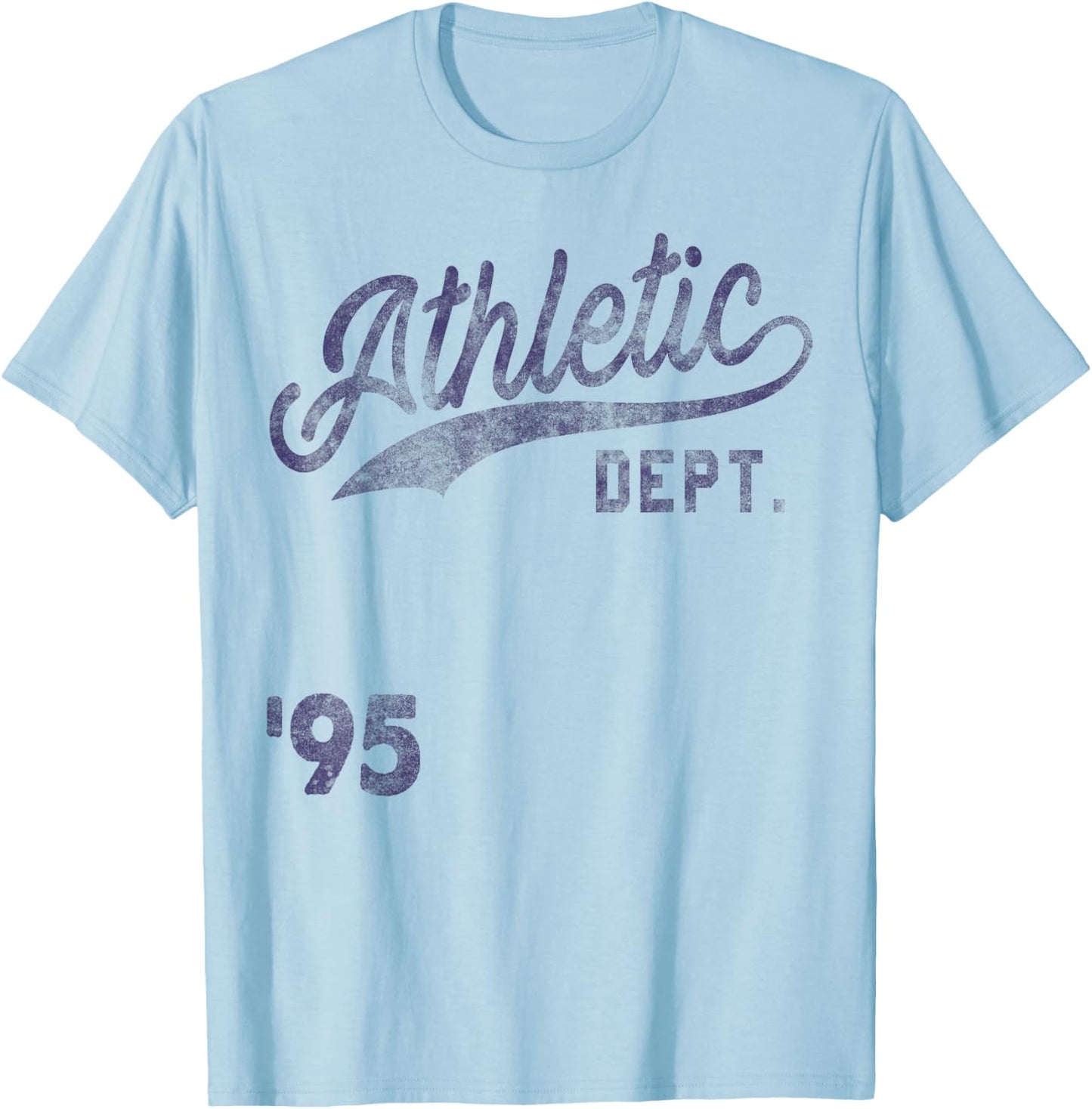 Trendy Apparel Athletic Department '95 Vintage Style Font T-Shirt - T-Shirt | Light Blue