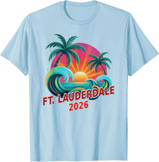 All Girls FT Fort Lauderdale 2026 Moms Vacation Swim Trip T-Shirt - T-Shirt | Light Blue