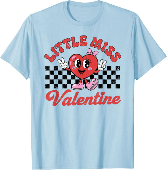 Little Miss Valentine T-Shirt - T-Shirt | Light Blue