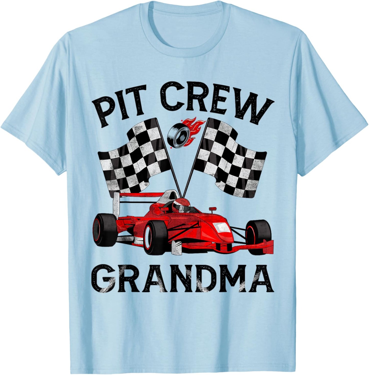 Pit Crew Grandma Race Car Birthday Party Racing Family T-Shirt - T-Shirt | Light Blue