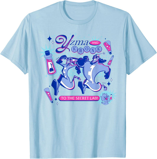 Disney The Emperor's New Groove Yzma Kronk Retro 80s Neon T-Shirt - T-Shirt | Light Blue