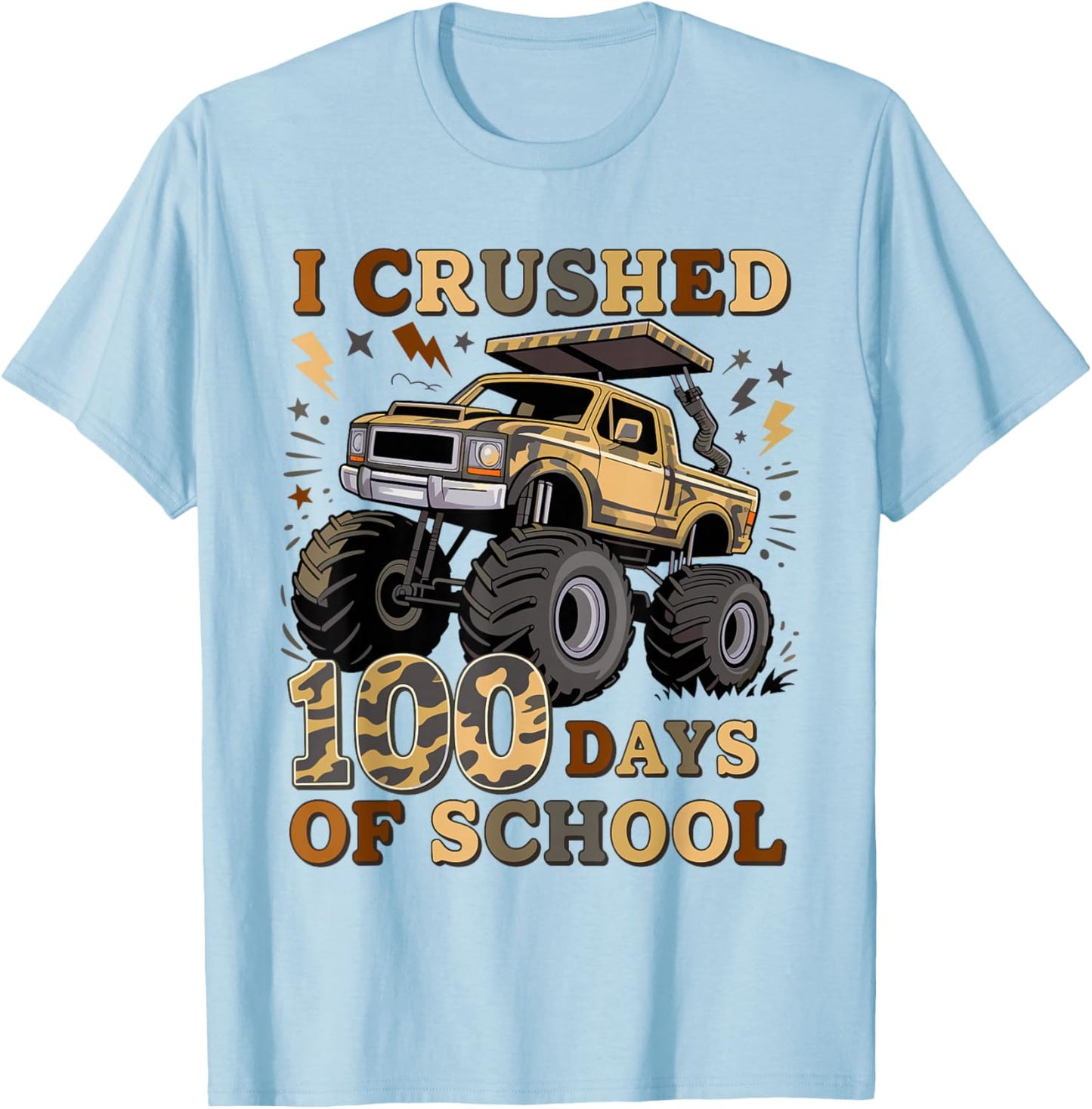 I Crushed 100 Days of School Boys Teacher Kids T-Shirt - T-Shirt | Light Blue