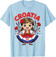 Cute Croatia Girl in Traditional Dress for Kids T-Shirt - T-Shirt | Light Blue