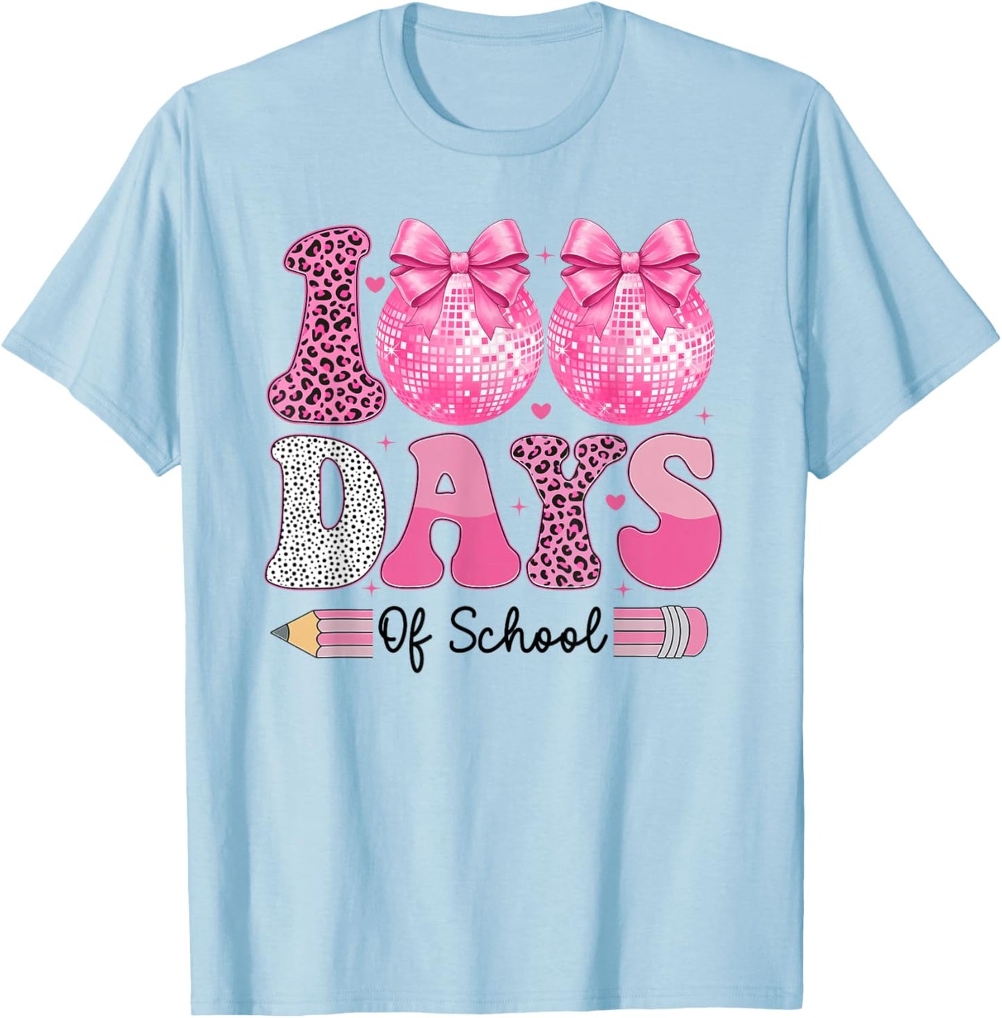 100 Days of School Teacher Girls Kids 100th Day of School T-Shirt - T-Shirt | Light Blue
