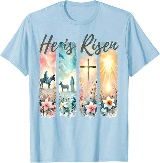 Faith Hope Love Christian Jesus Cross Resurrection Sunday. T-Shirt - T-Shirt | Light Blue