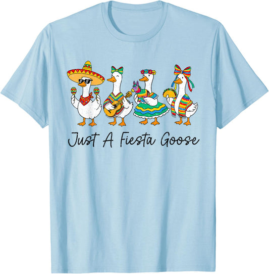 Funny Fiesta Goose Cinco De Mayo Fiesta Mexican 5 De Mayo T-Shirt - T-Shirt | Light Blue