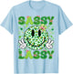 Sassy Lassy Shamrock Leopard St Patricks Girl Kid Women T-Shirt - T-Shirt | Light Blue