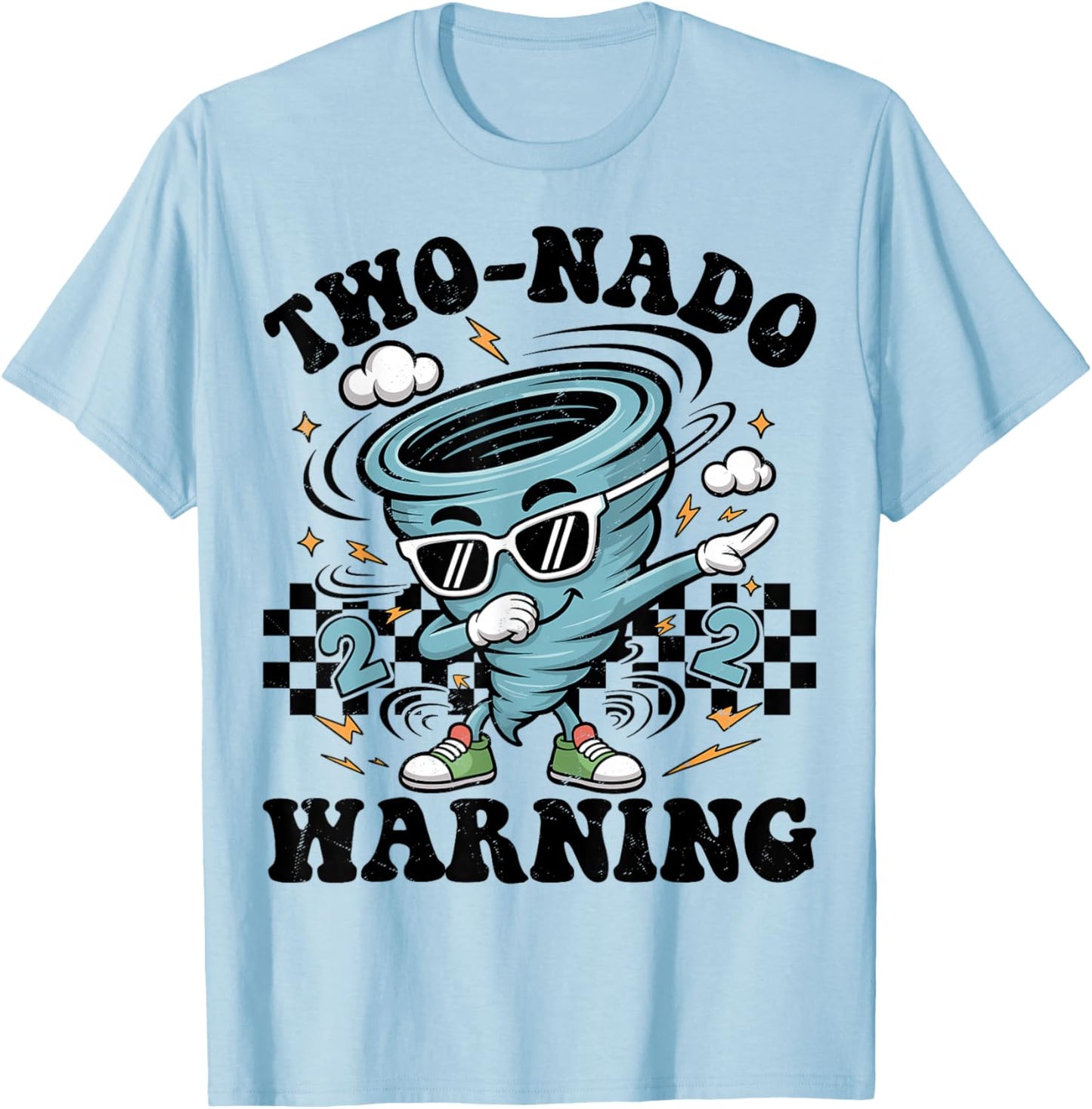 Two Nado Warning Tornado 2nd Birthday 2 Year Old Boys Kids T-Shirt - T-Shirt | Light Blue
