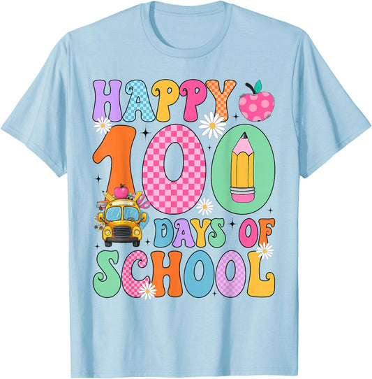 100 Days of School Students Teachers 100th Day of School T-Shirt - T-Shirt | Light Blue