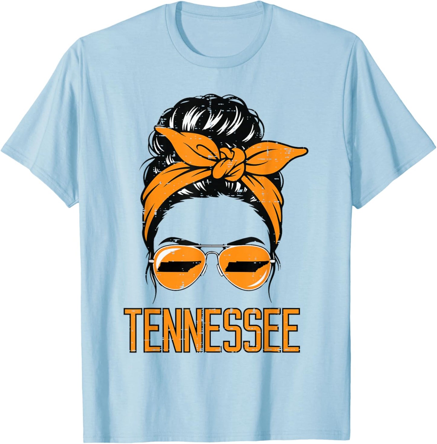 Tennessee Hairbun Women Youth Teen Girls T-Shirt - T-Shirt | Light Blue