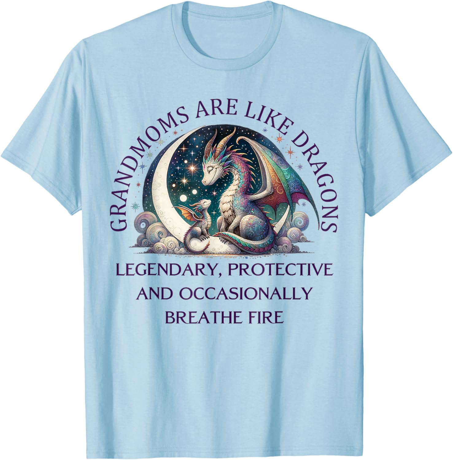 Mother’s Day Blessed Grandmother are Like Dragons Protective T-Shirt - T-Shirt | Light Blue