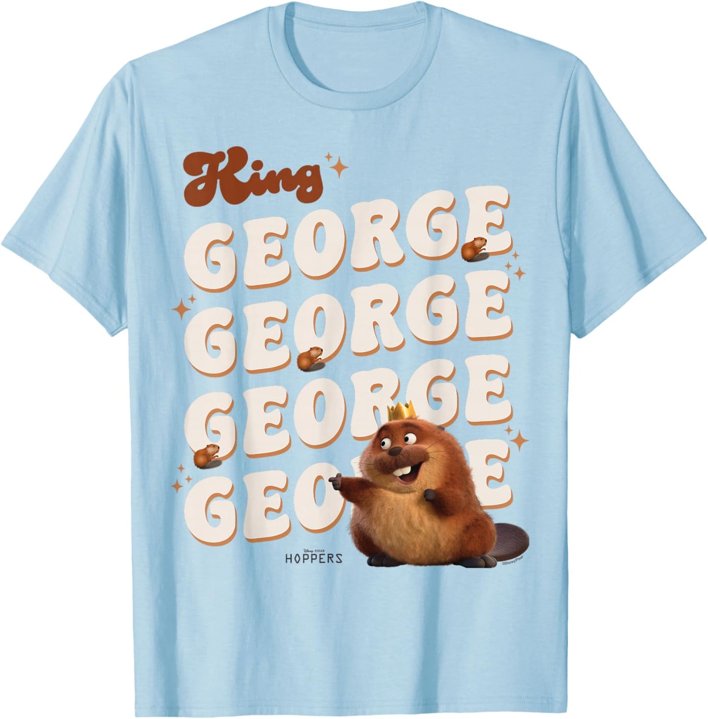 Disney Pixar Hoppers King George Classic Text T-Shirt - T-Shirt | Light Blue