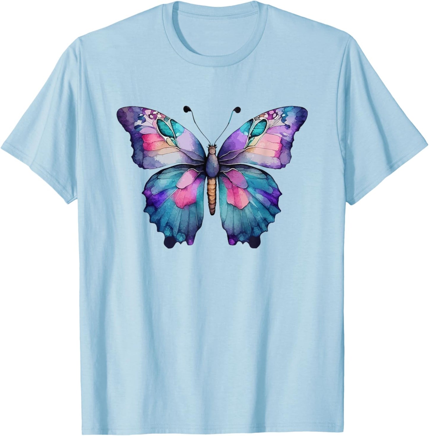 Colorful Butterfly Lover T-Shirt - T-Shirt | Light Blue