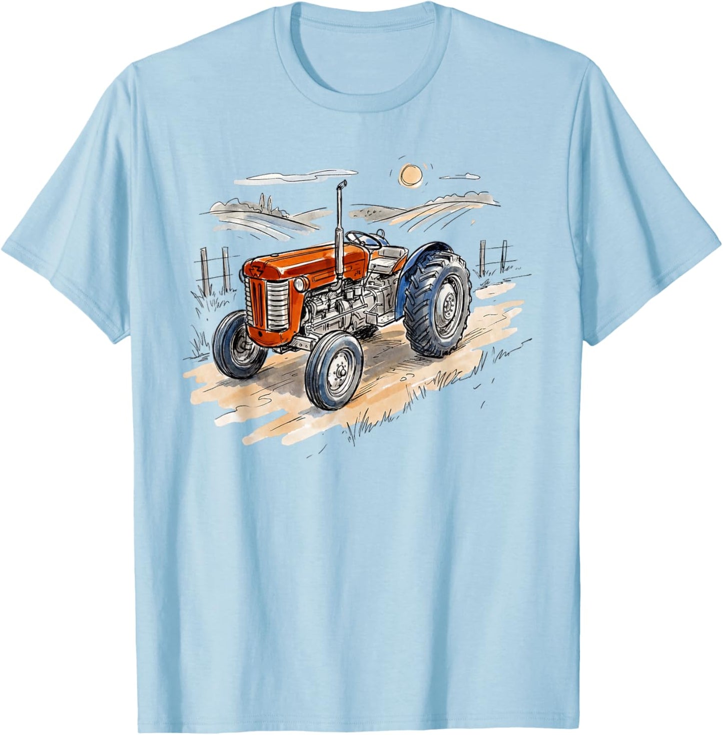 Vintage Tractor T-Shirt - T-Shirt | Light Blue