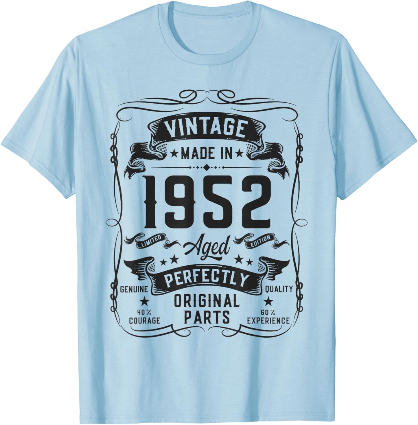 Vintage 1952 74yr 74th Birthday Gifts 74 Years Old T-Shirt - T-Shirt | Light Blue