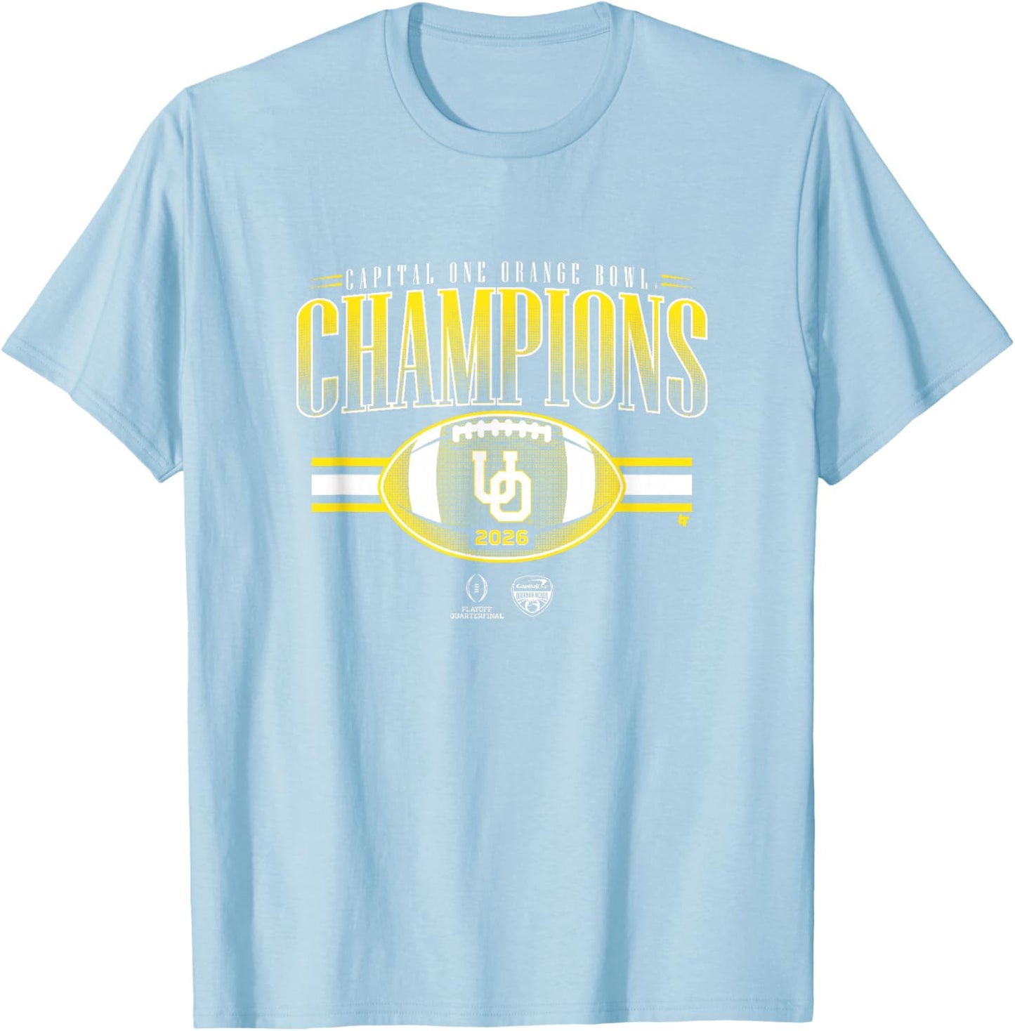 Oregon Ducks 2025-26 College Football Playoff Orange Bowl T-Shirt - T-Shirt | Light Blue