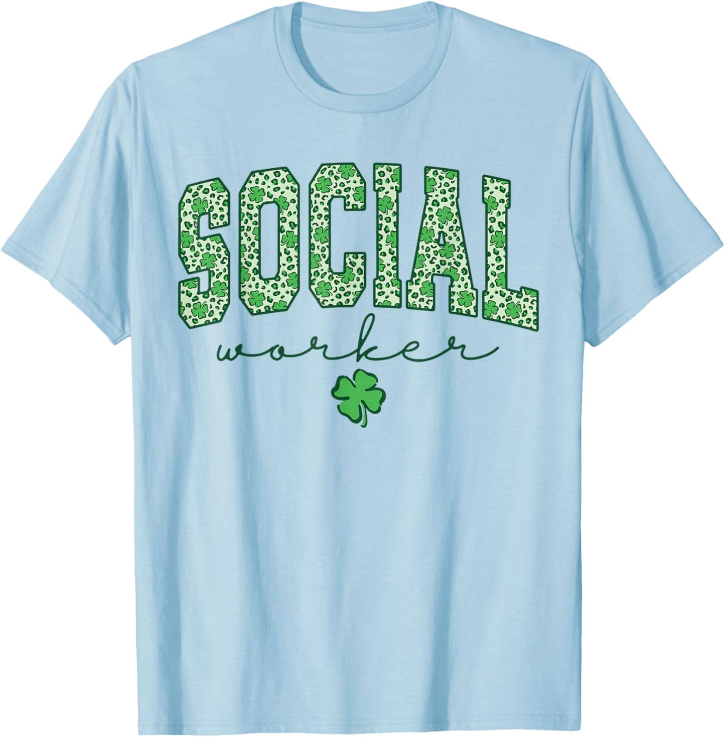 Social Worker Shamrock T-Shirt - T-Shirt | Light Blue
