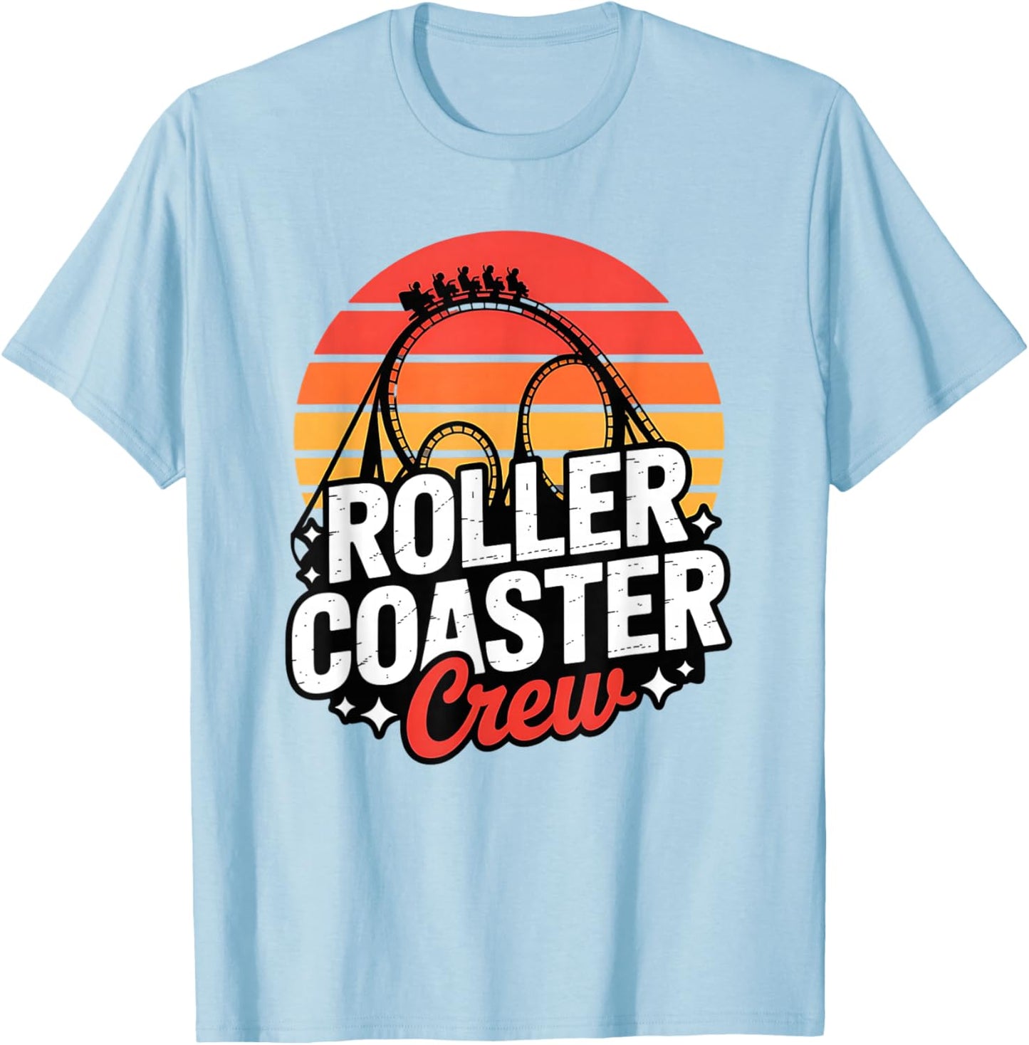 Roller Coaster Crew Funny Theme Amusement Park Family T-Shirt - T-Shirt | Light Blue