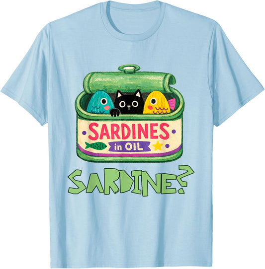 Sardine Lover Fish Market Canned Fish Seafood Fisherman T-Shirt - T-Shirt | Light Blue