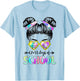 67 33 Days Smarter Girls Messy Bun Hair 100th Day of School T-Shirt - T-Shirt | Light Blue