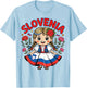 Cute Slovenian Girl in Folk Dress for Kids T-Shirt - T-Shirt | Light Blue