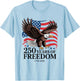 4th of July American Flag Vintage 250 Years 1776 2026 USA T-Shirt - T-Shirt | Light Blue