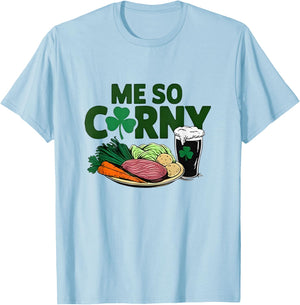 Me So Corny Beer Corned Beef and Cabbage T-Shirt - T-Shirt | Light Blue