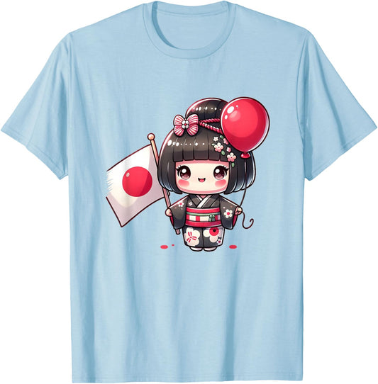 Japan Shirt for Girls, Japanese Flag, Japanese maps Youth T-Shirt - T-Shirt | Light Blue
