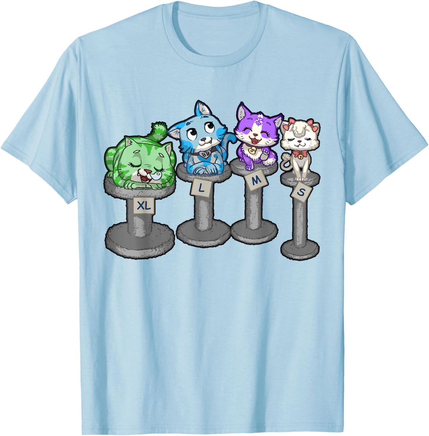 cat Cats Kitty Kitties Kitten Cute Adorable T-Shirt - T-Shirt | Light Blue
