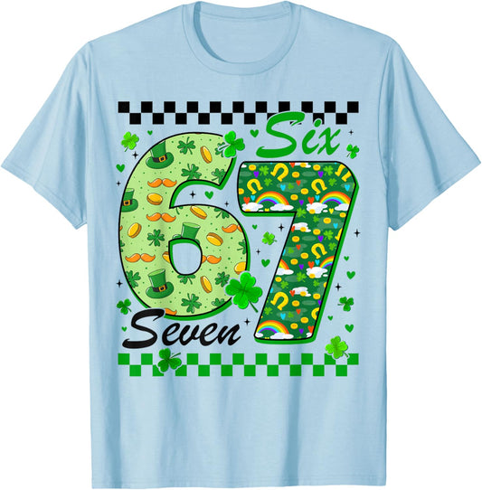 Funny Shamrock Rainbow St Patricks Men Boy Kid Girl Youth T-Shirt - T-Shirt | Light Blue