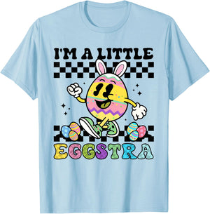 I'm A Little Eggstra Easter Day Meme Funny for Boys Girls T-Shirt - T-Shirt | Light Blue